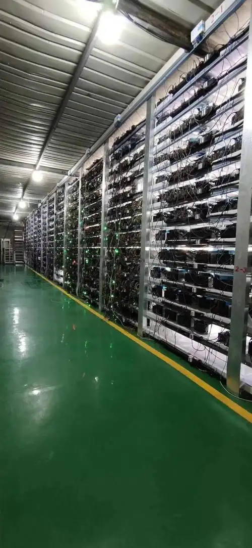 A large-scale mining farm demonstrates the significant resources required for successful cryptocurrency mining